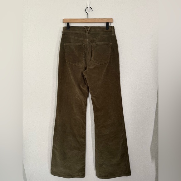Veronica Beard Crosbie High Rise Wide Leg Corduroy Jeans Cypress Green Size 28 - Picture 5 of 9